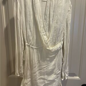 Elegant White Drape Dress
